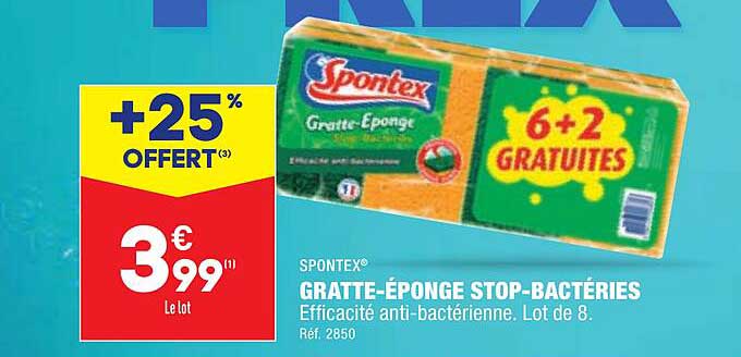 gratte-éponge stop-bactéries spontex