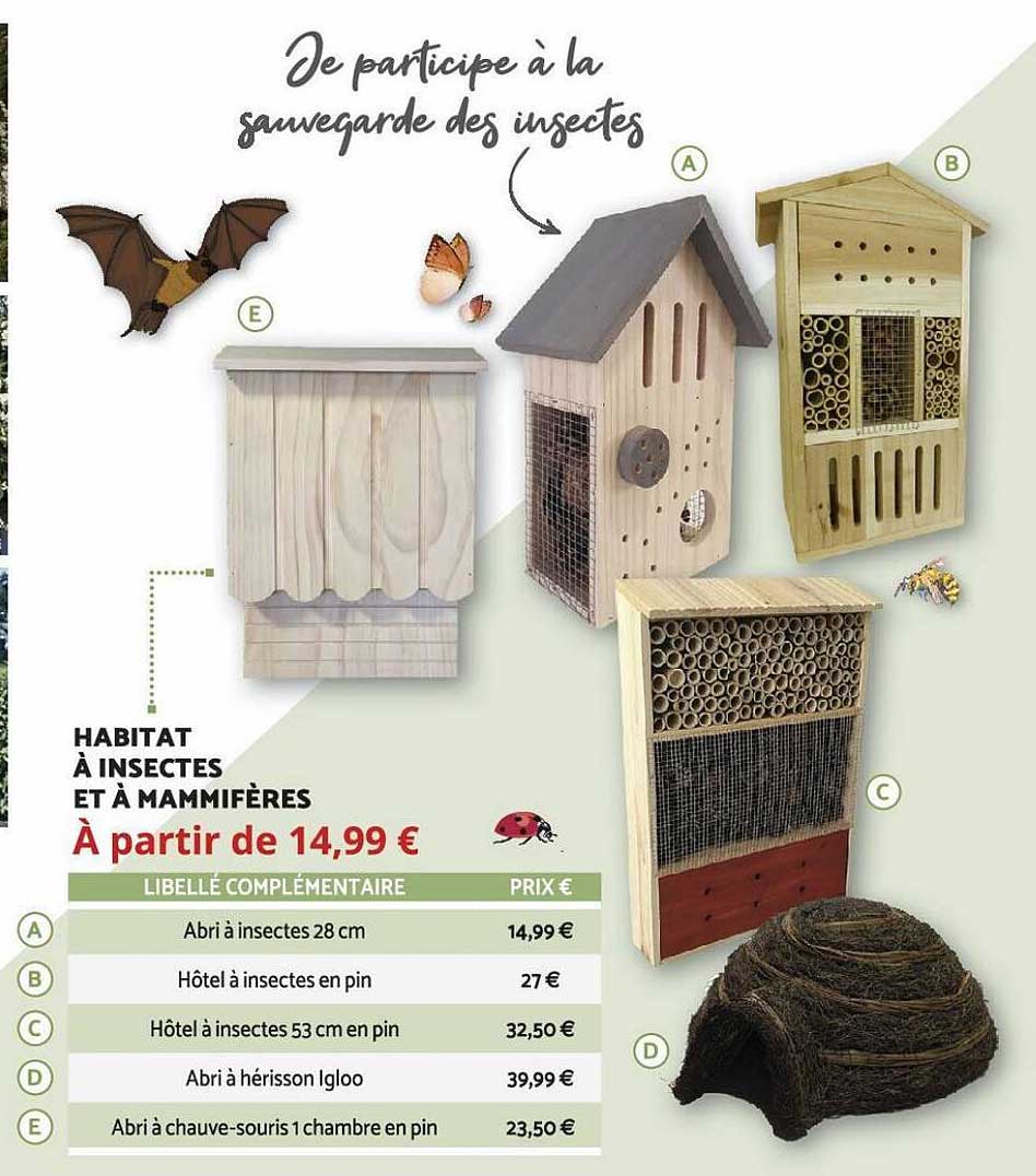 habitat à insectes et à mammifères