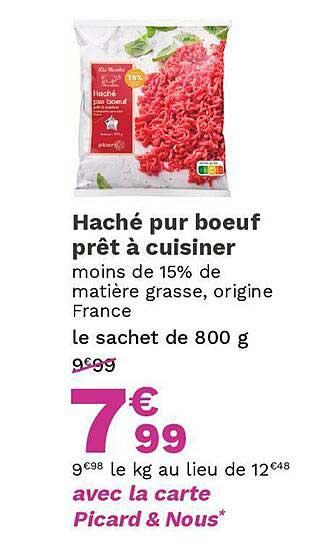 haché pur bœuf prêt à cuisiner