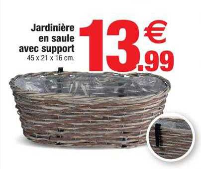 jardinière en saule avec support