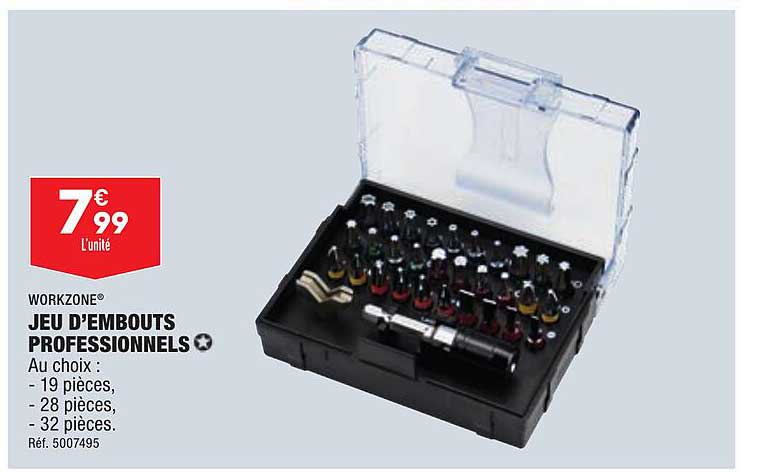 jeu d'embouts professionnels workzone