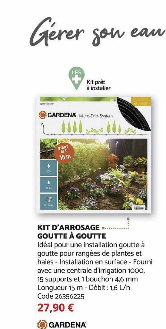 kit d'arrrosage goutte à goutte gardena