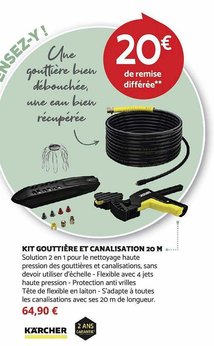 kit gouttière et canalisation 20 m kärcher