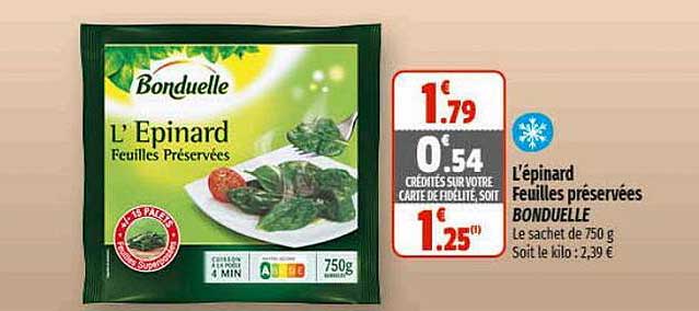 l'épinard feuilles préservées bonduelle