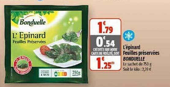 l'épinard feuilles préservées bonduelle