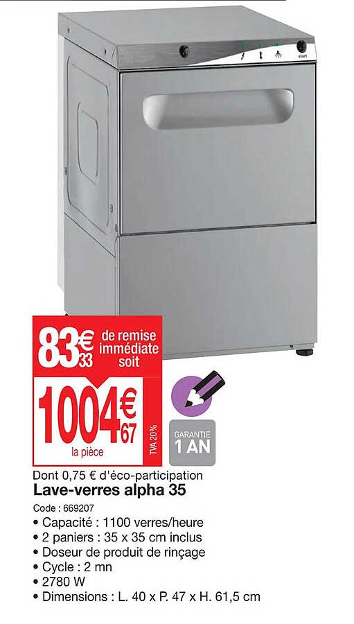lave-verres alpha 35