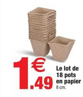 le lot de 18 pots en papier