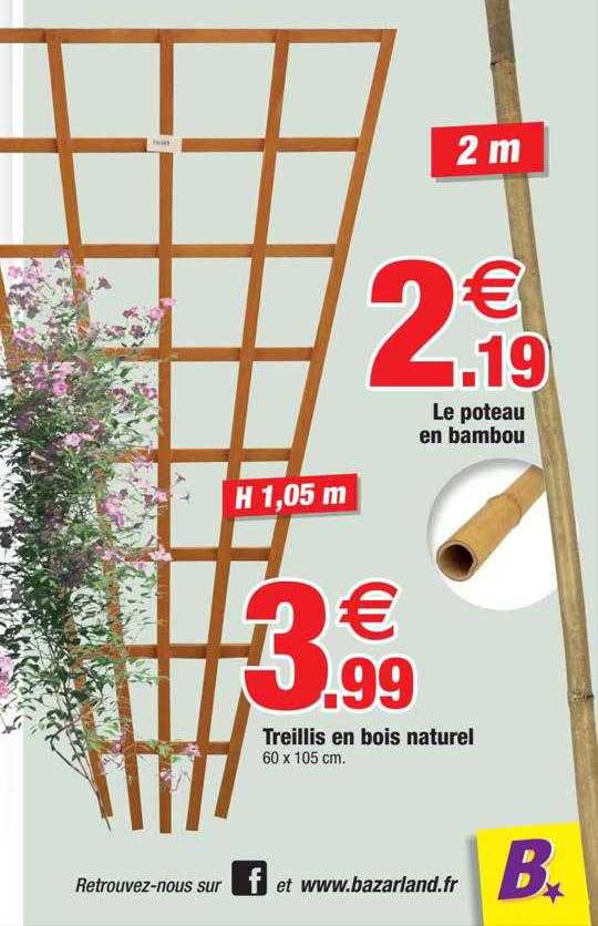 Le Poteau En Bambou Treillis En Bois Naturel