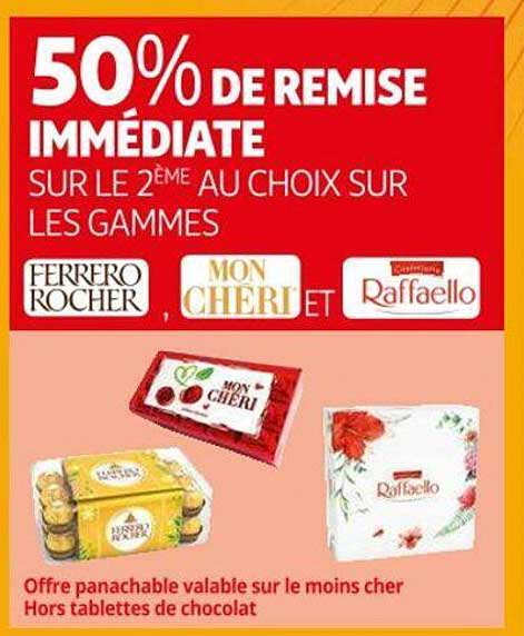 les gammes ferrero rocher, mon chéri et raffaello