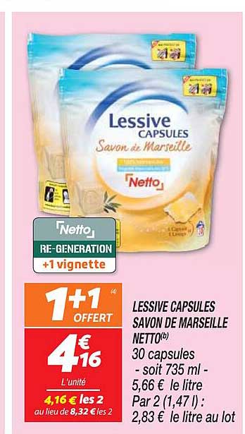 Lessive Capsules Savon De Marseille Netto