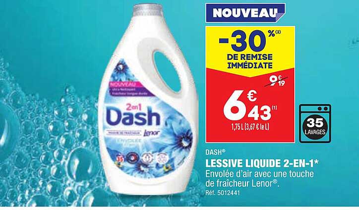 lessive liquide 2-en-1 dash