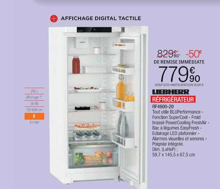 liebherr réfrigérateur rf4600-20