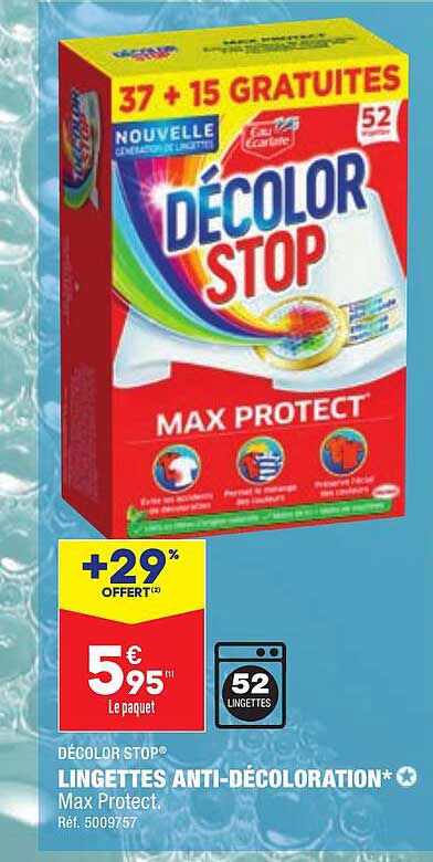 lingettes anti-décoloration décolor stop