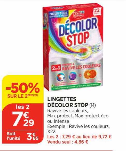 lingettes décolor stop