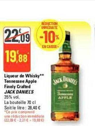 liqueur de whisky tennessee apple finely crafted jack daniel's
