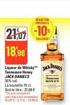 liqueur de whisky tennessee honey jack daniel's