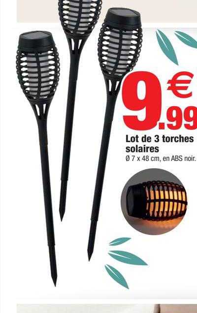 lot de 3 torches solaires