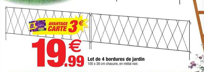 lot de 4 bordures de jardin