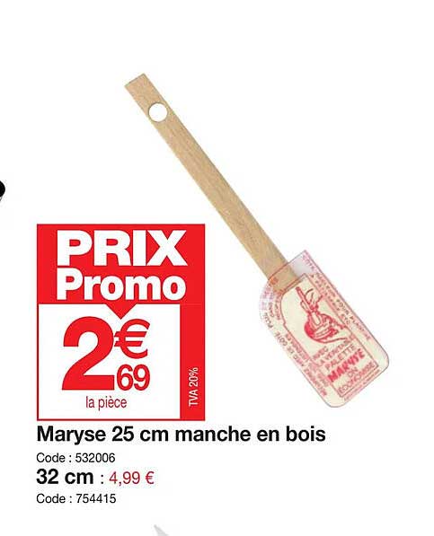 maryse 25cm manche en bois