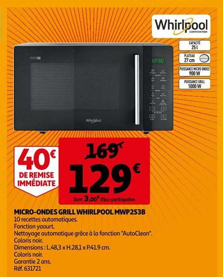 Micro-ondes Grill Whirlpool Mwp253b
