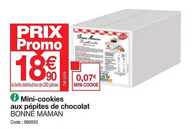 mini-cookies aux pépites de chocolat bonne maman