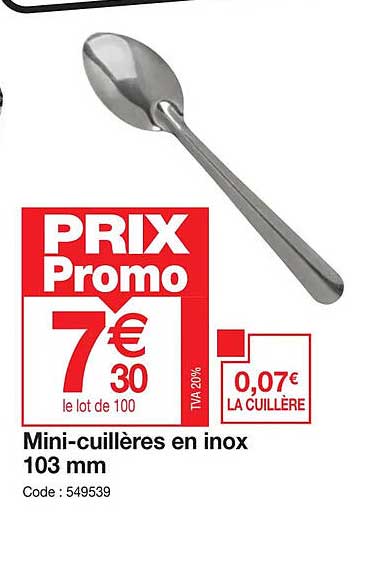mini-cuillères en inox 103 mm
