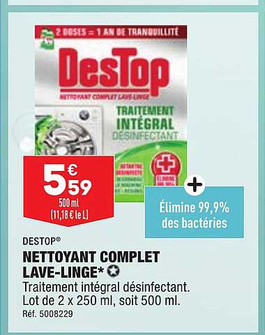 nettoyant complet lave-linge destop