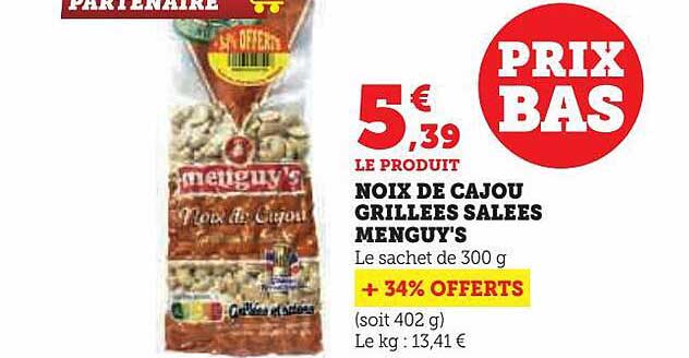 Noix De Cajou Grillées Salées Menguy's
