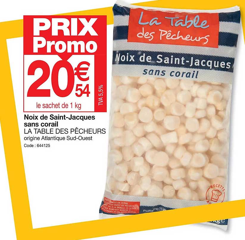 noix de saint-jacques sans corail la table des pêcheurs