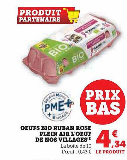 Oeufs Bio Ruban Rose Plein Air L'oeufs De Nos Villages