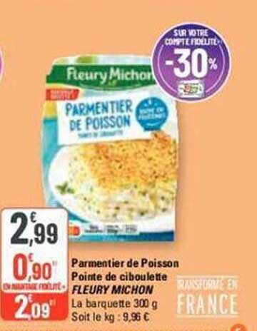 parmentier de poisson pointe de ciboulette fleury michon