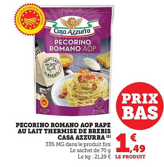 pecorino romano aop rape au lait thermise de brebis casa azzurra