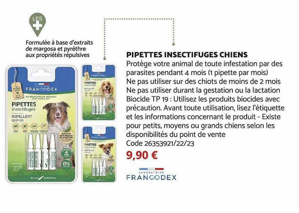 pipettes insectifuges chiens francodex