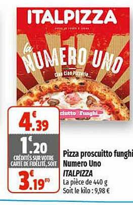 pizza prosciutto funghi numero uno italpizza