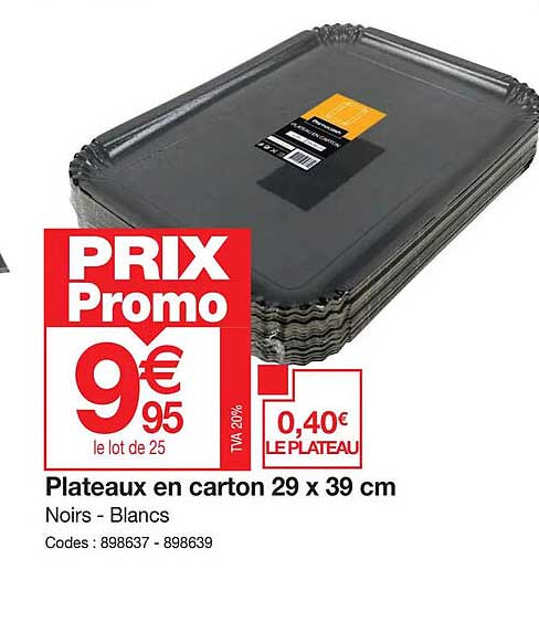 Plateaux En Carton 29x39cm