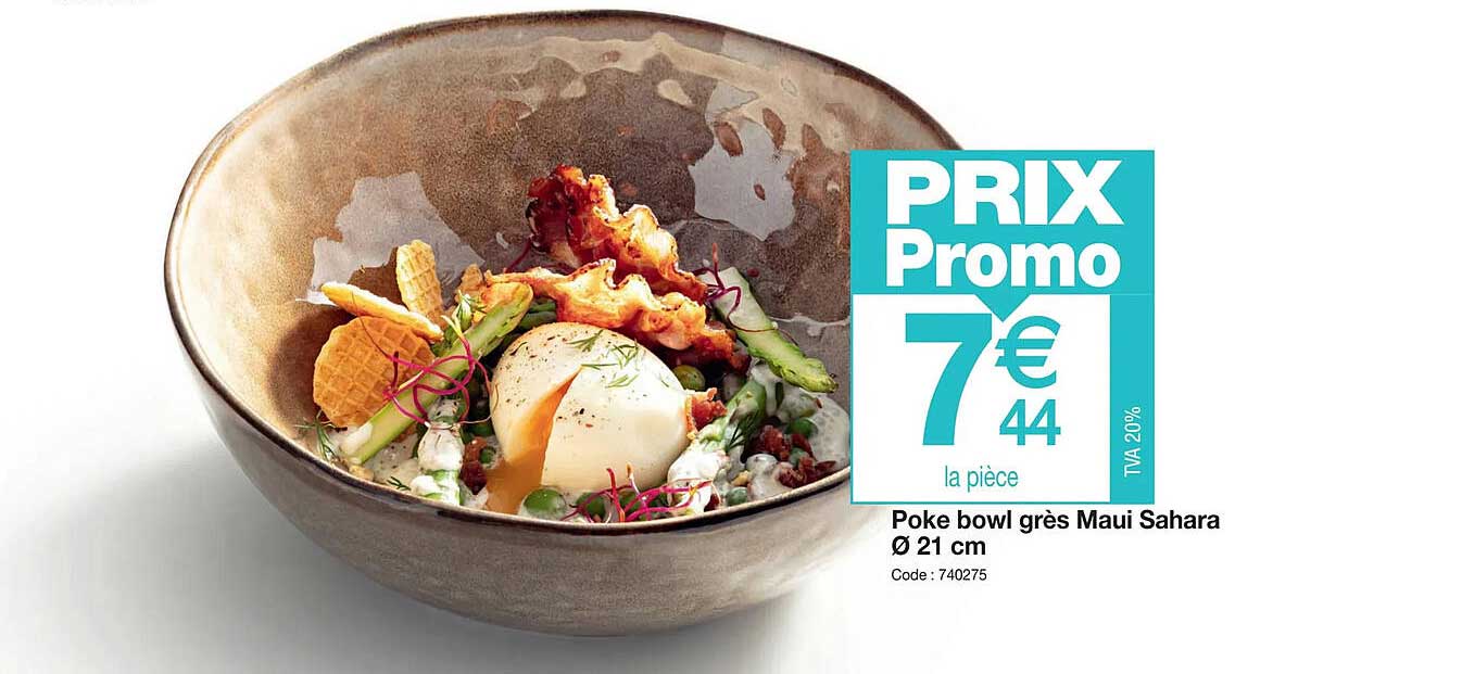 poke bowk grès maui sahara ø 21 cm