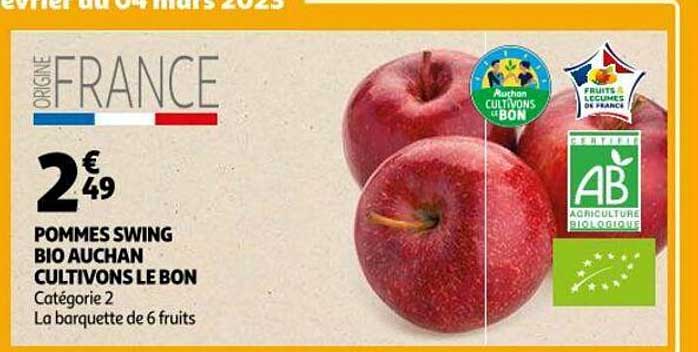 pommes swing bio auchan cultivons le bon