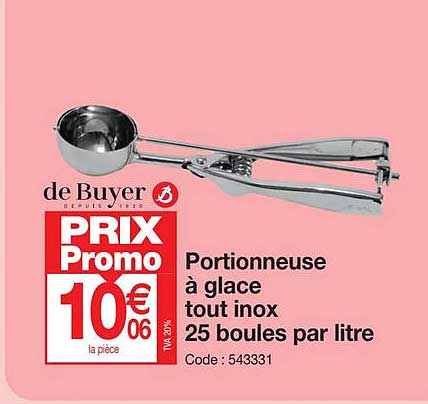 portionneuse à glace tout inox 25 boules par litre de buyer