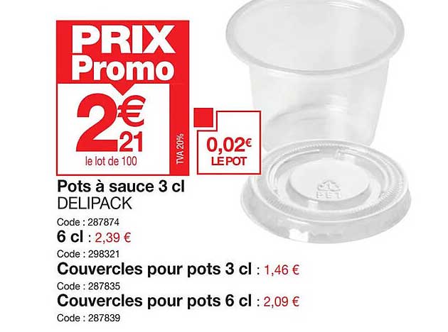 pots à sauces 3 cl delipack