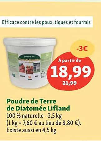 poudre de terre de diatomée lifland