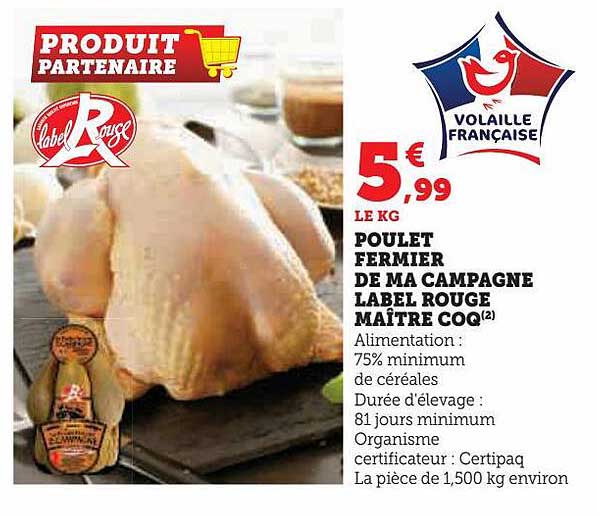 poulet fermier de ma campagne label rouge maître coq