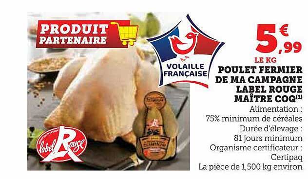 poulet fermier de ma campagne label rouge maître coq