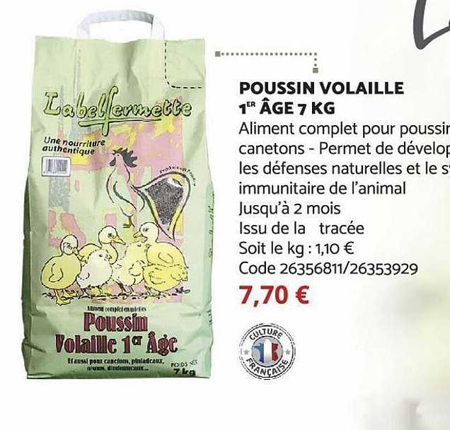 poussin vollaille 1er âge 7 kg