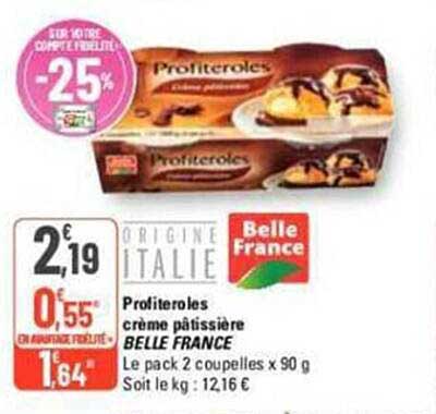profiteroles crème pâtissière belle france