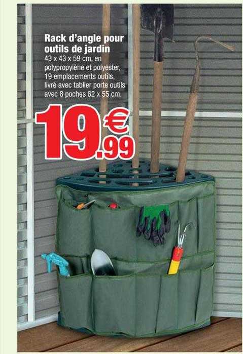 rack d'angle pour outils de jardin