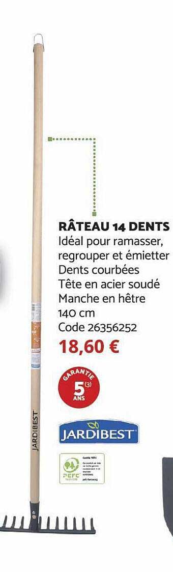 râteau 14 dents jardibest