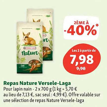 repas nature versele-laga pour lapin nain