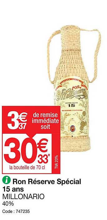ron réserve spécial 15 ans millonario
