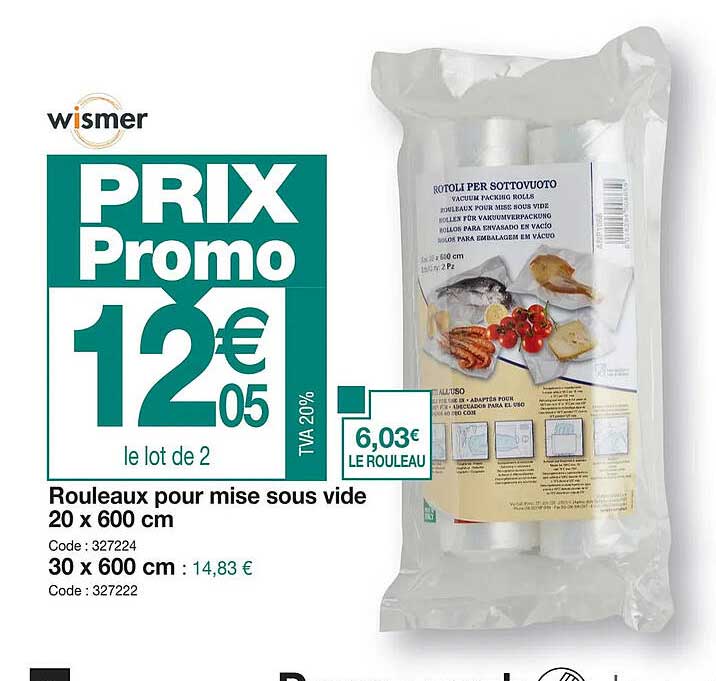rouleaux pour mise sous vide wismer