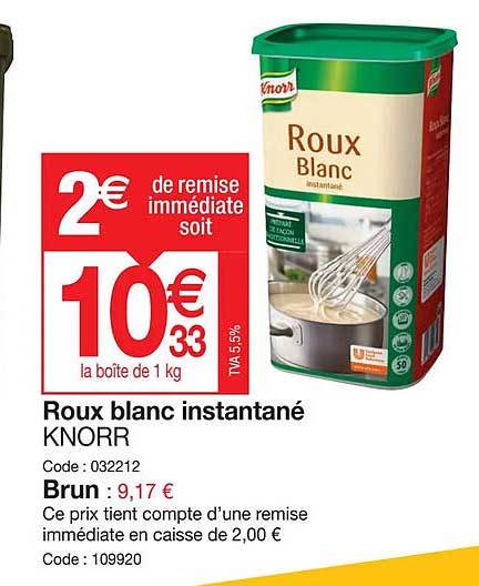 roux blanc instantané knorr